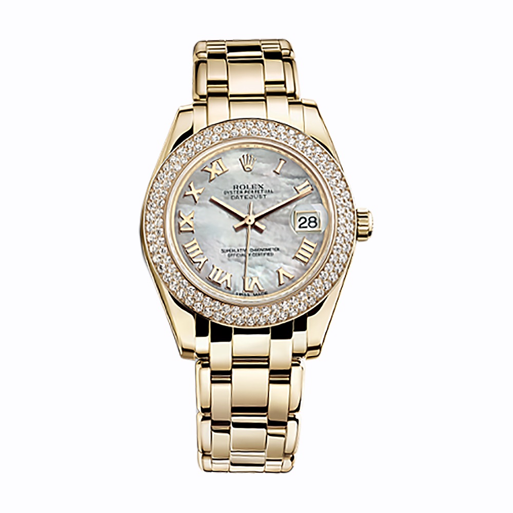 Pearlmaster 34 81338 Gold Watch (White Mother-of-Pearl)