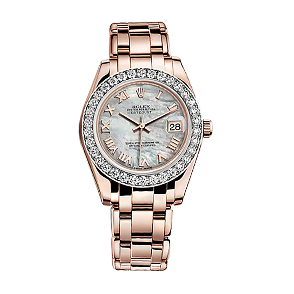 Pearlmaster 34 81285 Rose Gold Watch (White Mother-of-Pearl)