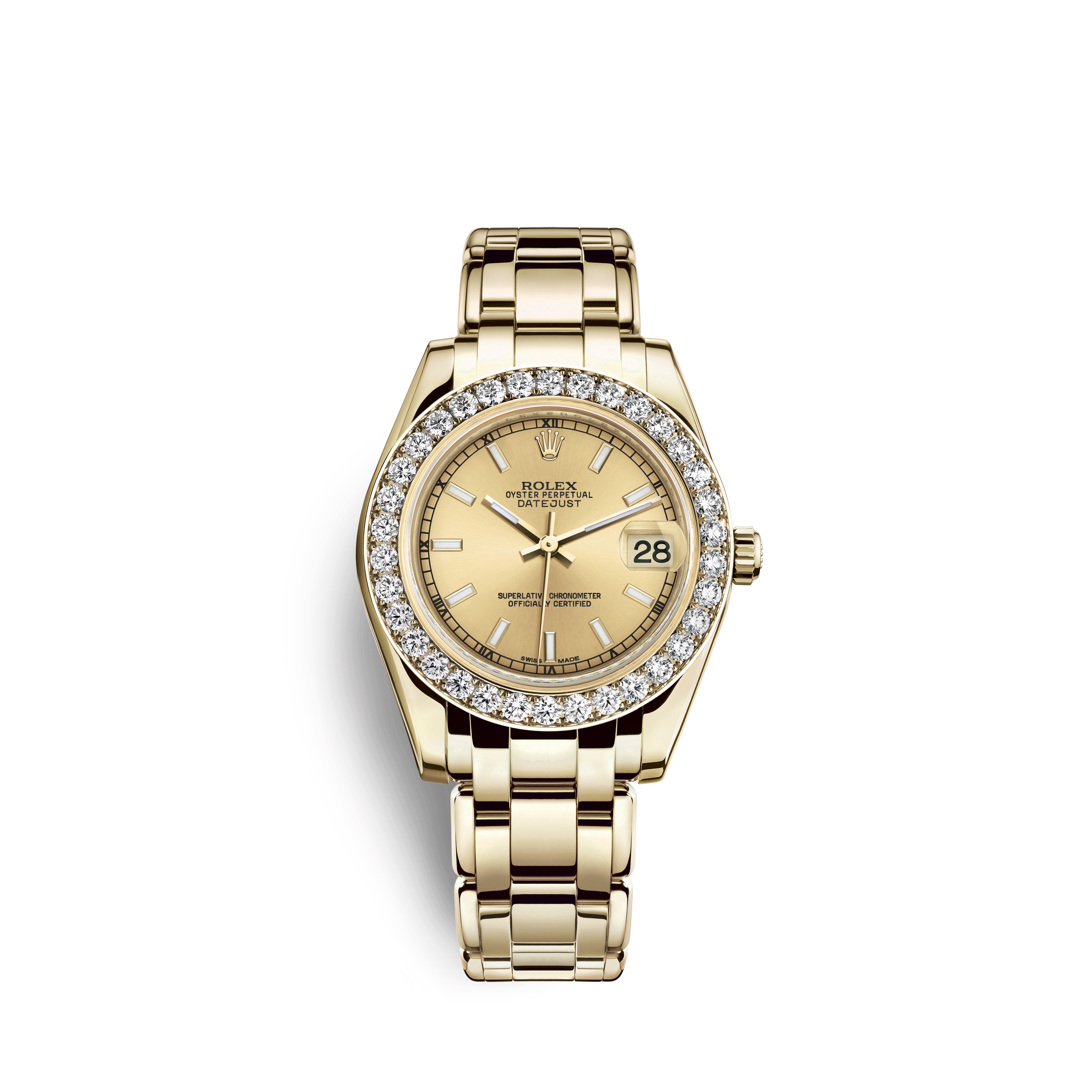 Pearlmaster 34 81298 Gold & Diamonds Watch (Champagne-Colour)