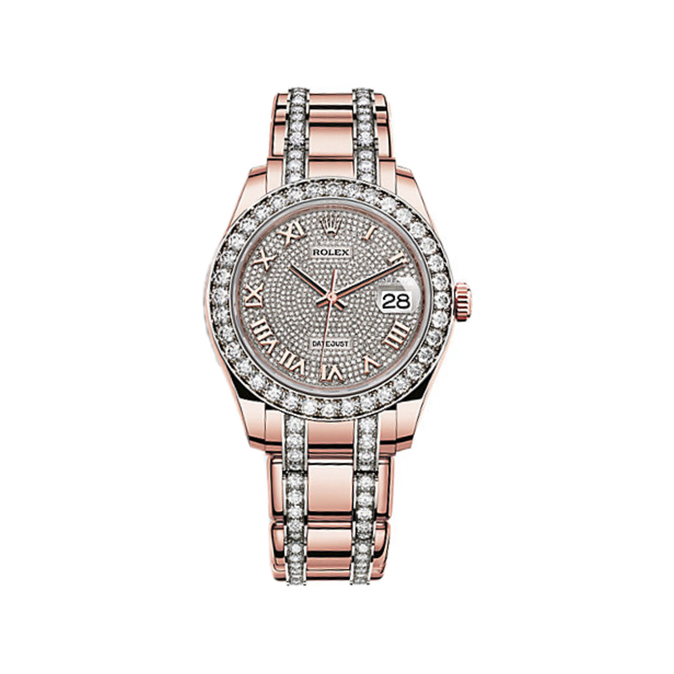 Pearlmaster 39 86285 Rose Gold & Diamonds Watch (18 ct Gold Paved With 713 Diamonds)