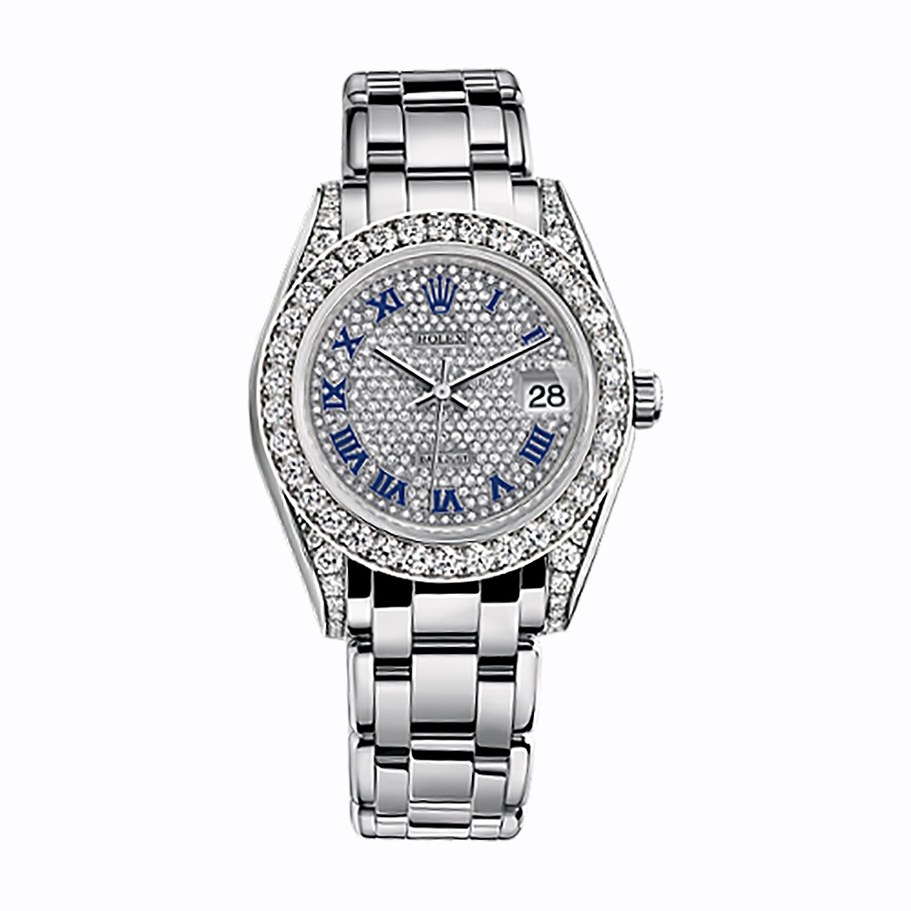 Pearlmaster 34 81159 White Gold Watch (Diamond-Paved)