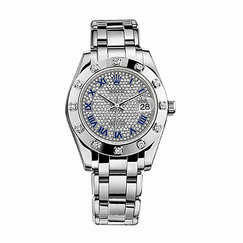 Pearlmaster 34 81319 White Gold Watch (Diamond-Paved)