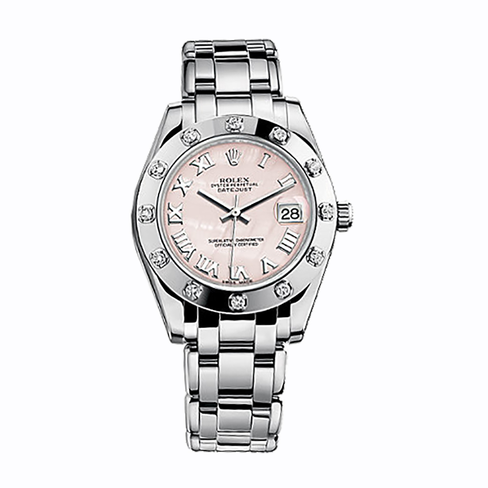 Pearlmaster 34 81319 White Gold Watch (Pink Mother-of-Pearl)