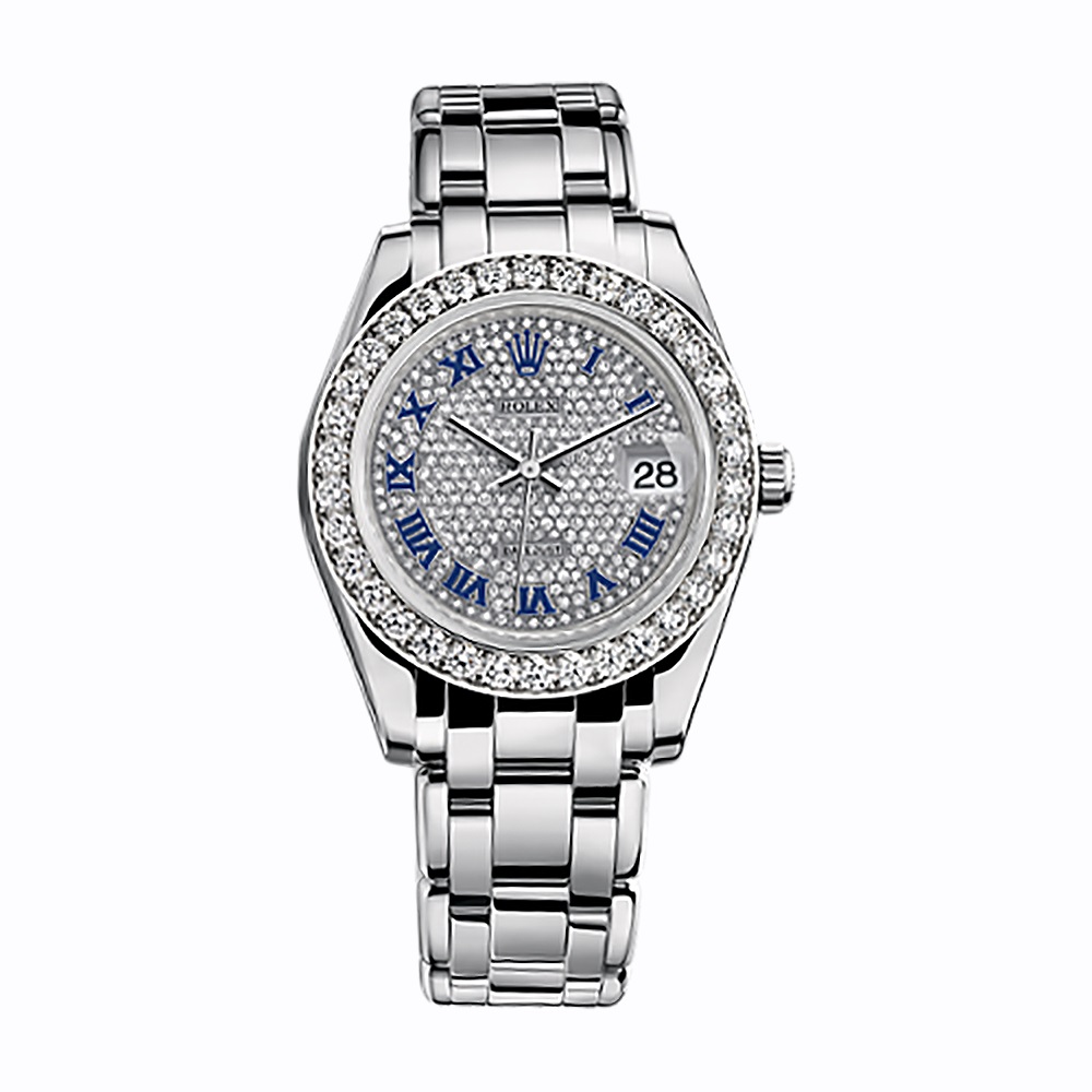Pearlmaster 34 81299 White Gold Watch (Diamond-Paved)