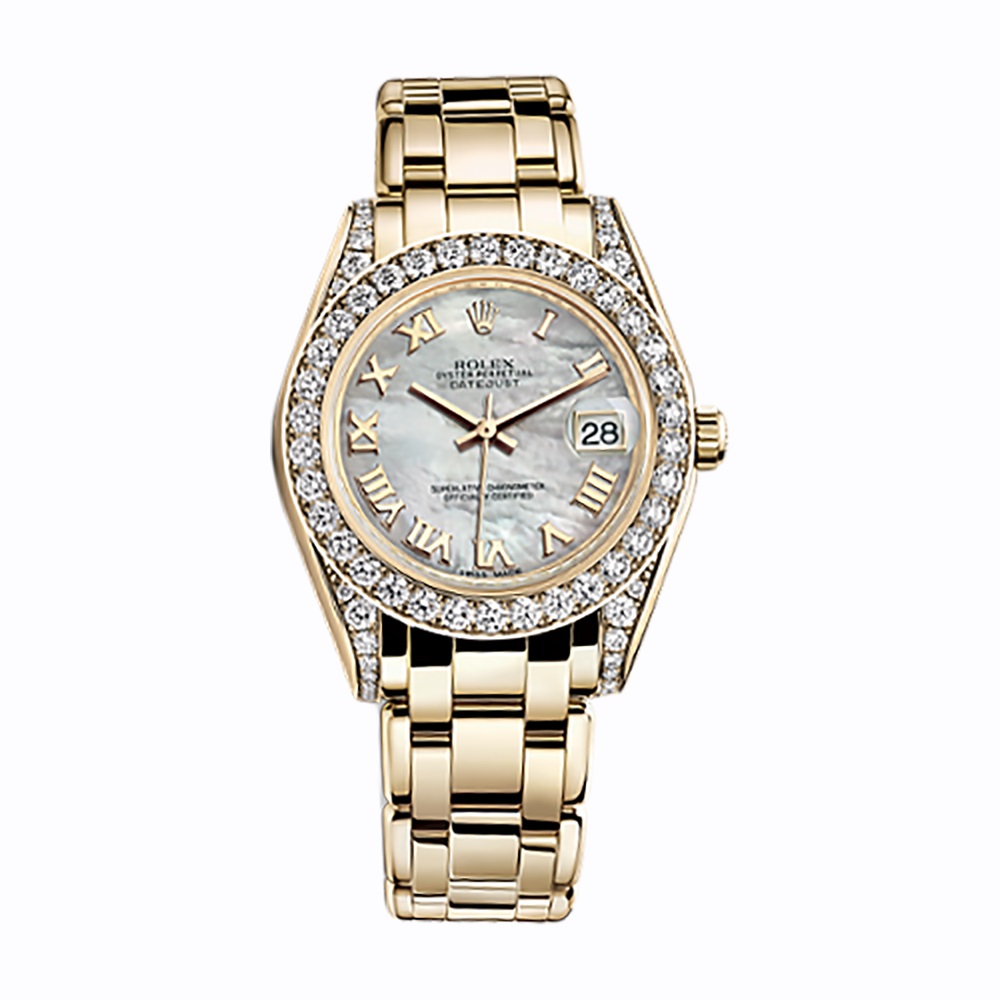 Pearlmaster 34 81158 Gold Watch (White Mother-of-Pearl)