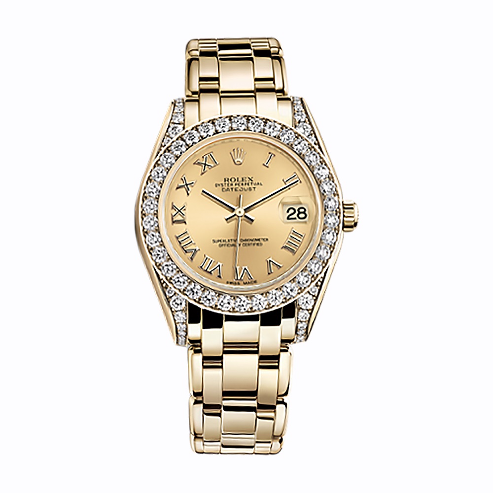 Pearlmaster 34 81158 Gold Watch (Champagne)
