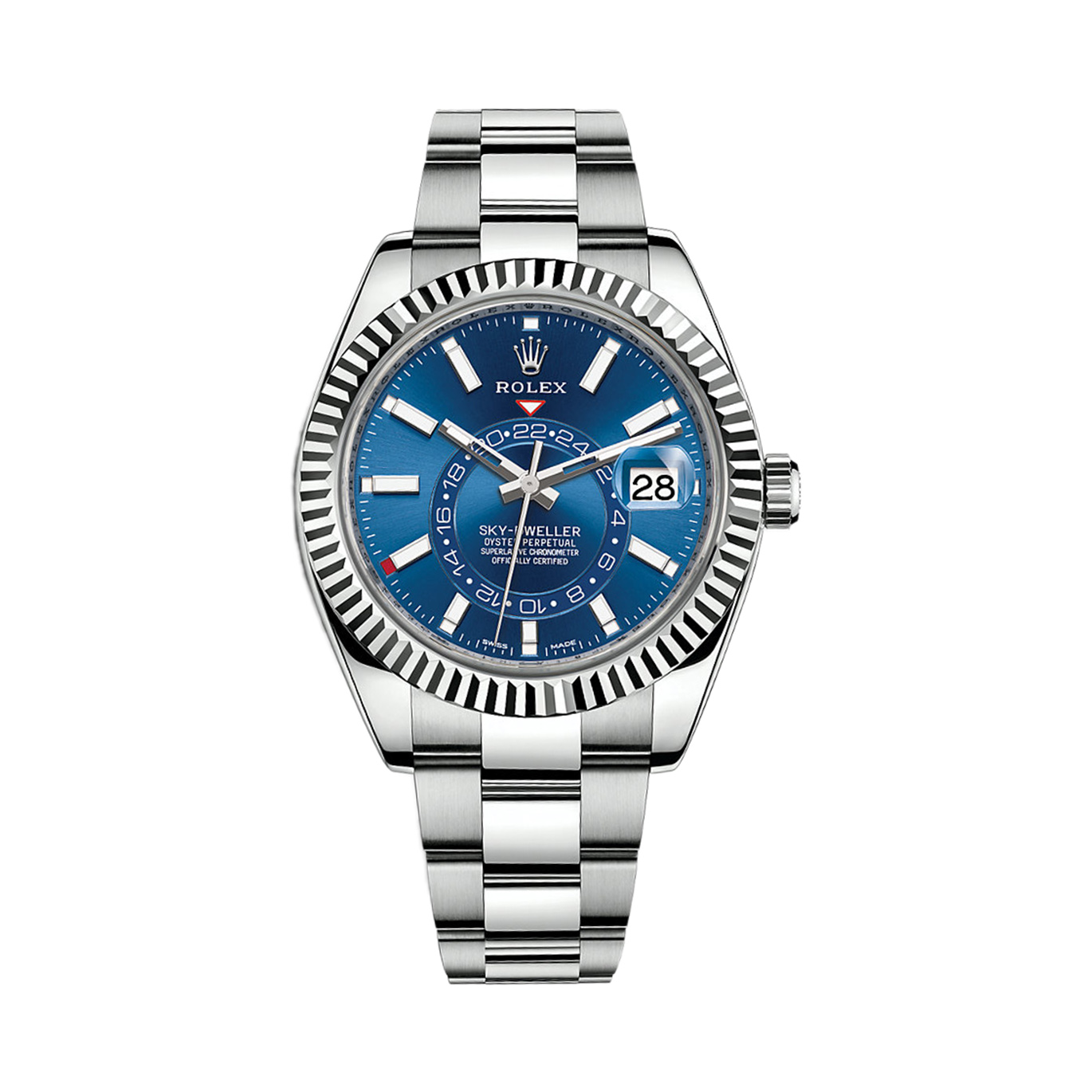 Sky-Dweller 326934 White Gold & Stainless Steel Watch (Blue)