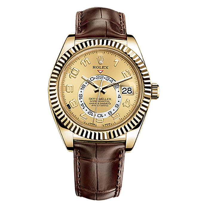 Sky-Dweller 326138 Gold Watch (Champagne)