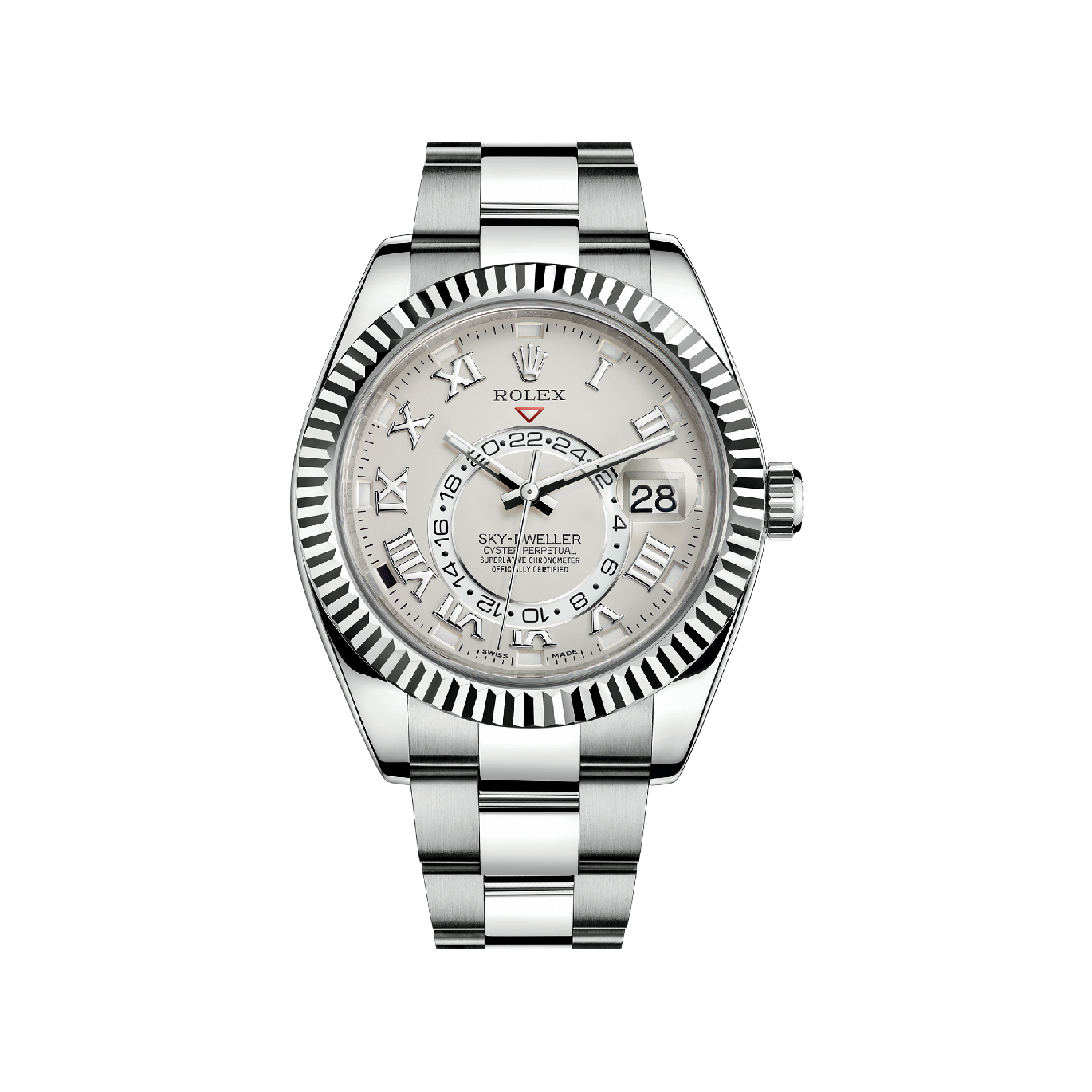 Sky-Dweller 326939 White Gold Watch (Ivory-Colored)