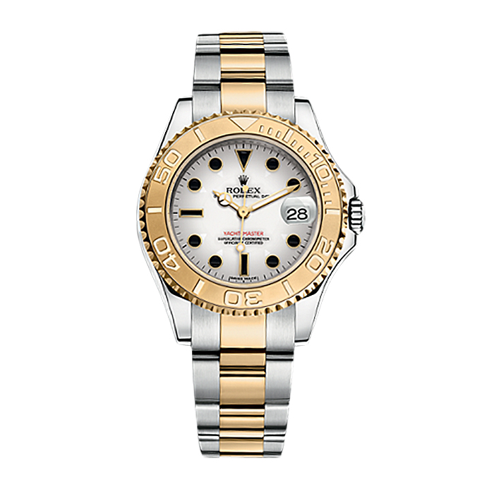 Yacht-Master 35 168623 Gold & Stainless Steel Watch (White)