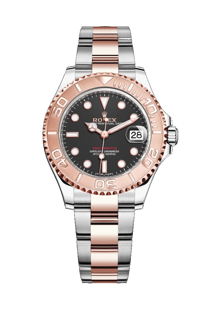 Yacht-Master 37 268621 Rose Gold & Stainless Steel Watch (Black)