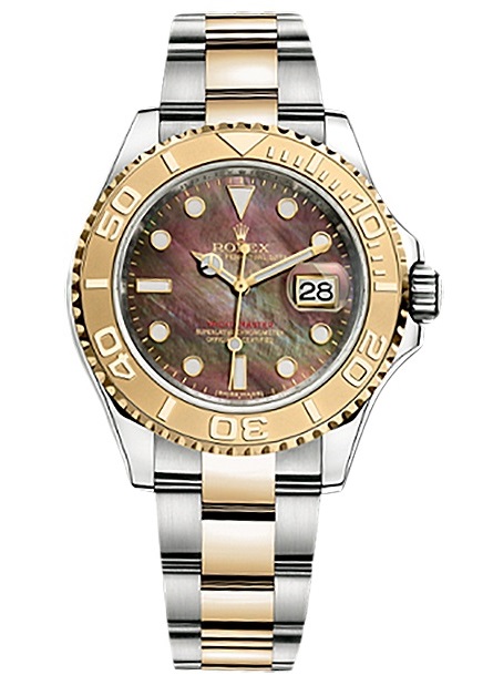Yacht-Master 40 16623 Gold & Stainless Steel Watch (Black Mother-of-Pearl)
