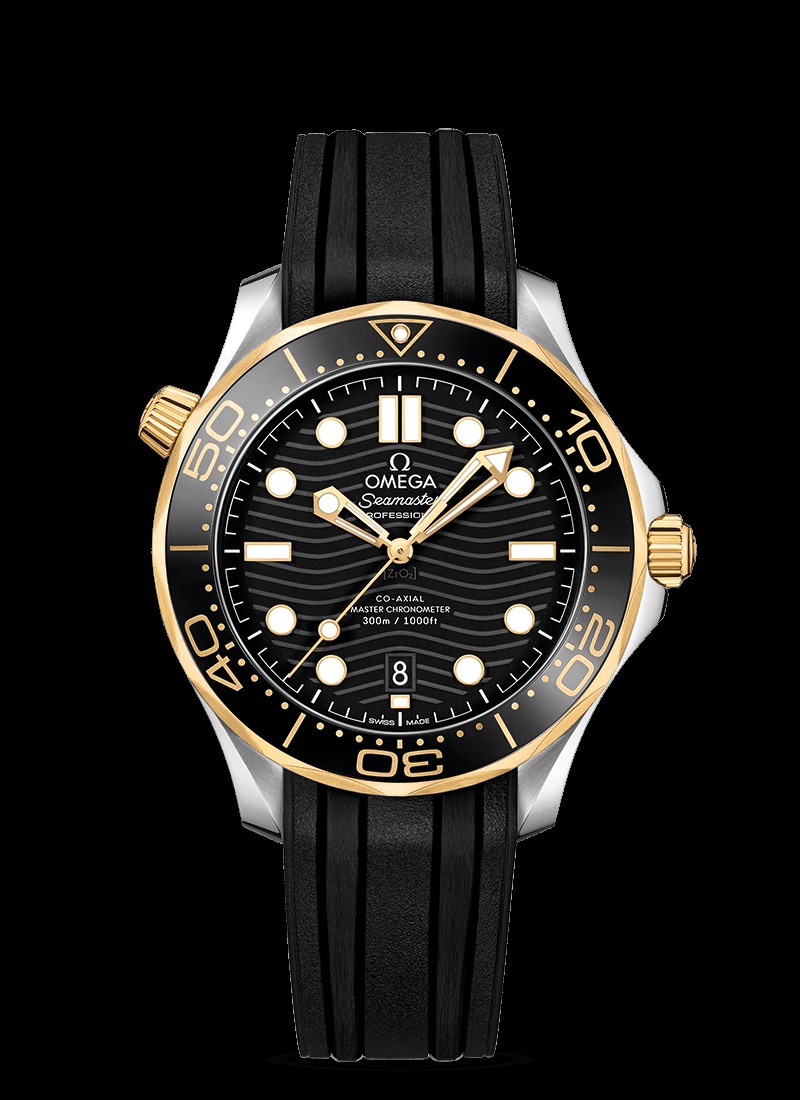 Seamaster Diver 300m Black yellow gold 42mm