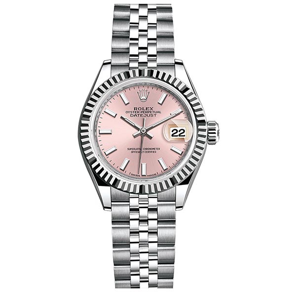 Lady-Datejust Pink Diamond Dial Jubilee Bracelet Watch 28mm