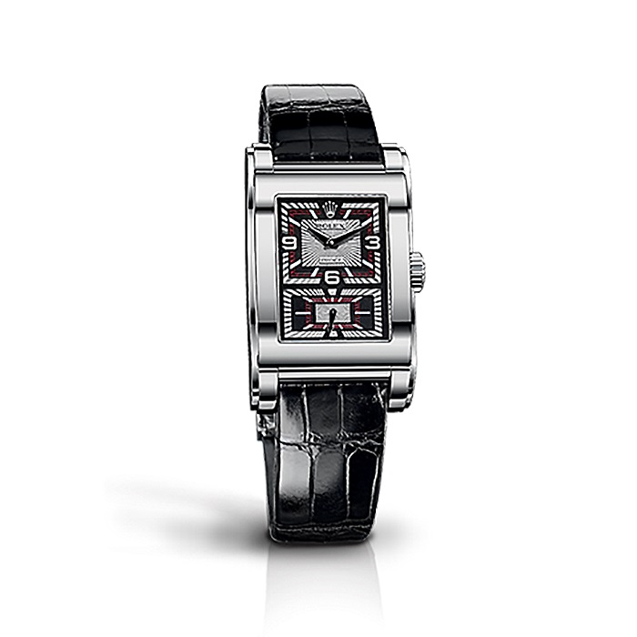 Cellini Prince 54439 White Gold Watch (Black And Silver-Colour Dial)