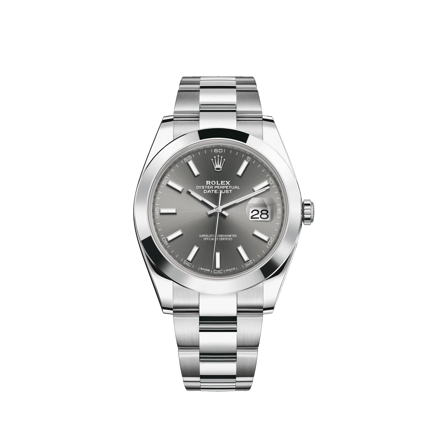 Datejust 41 126300 Stainless Steel Watch (Slate) - Click Image to Close