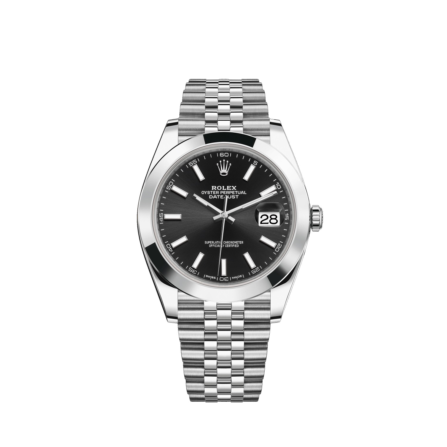 Datejust 41 126300 Stainless Steel Watch (Black)