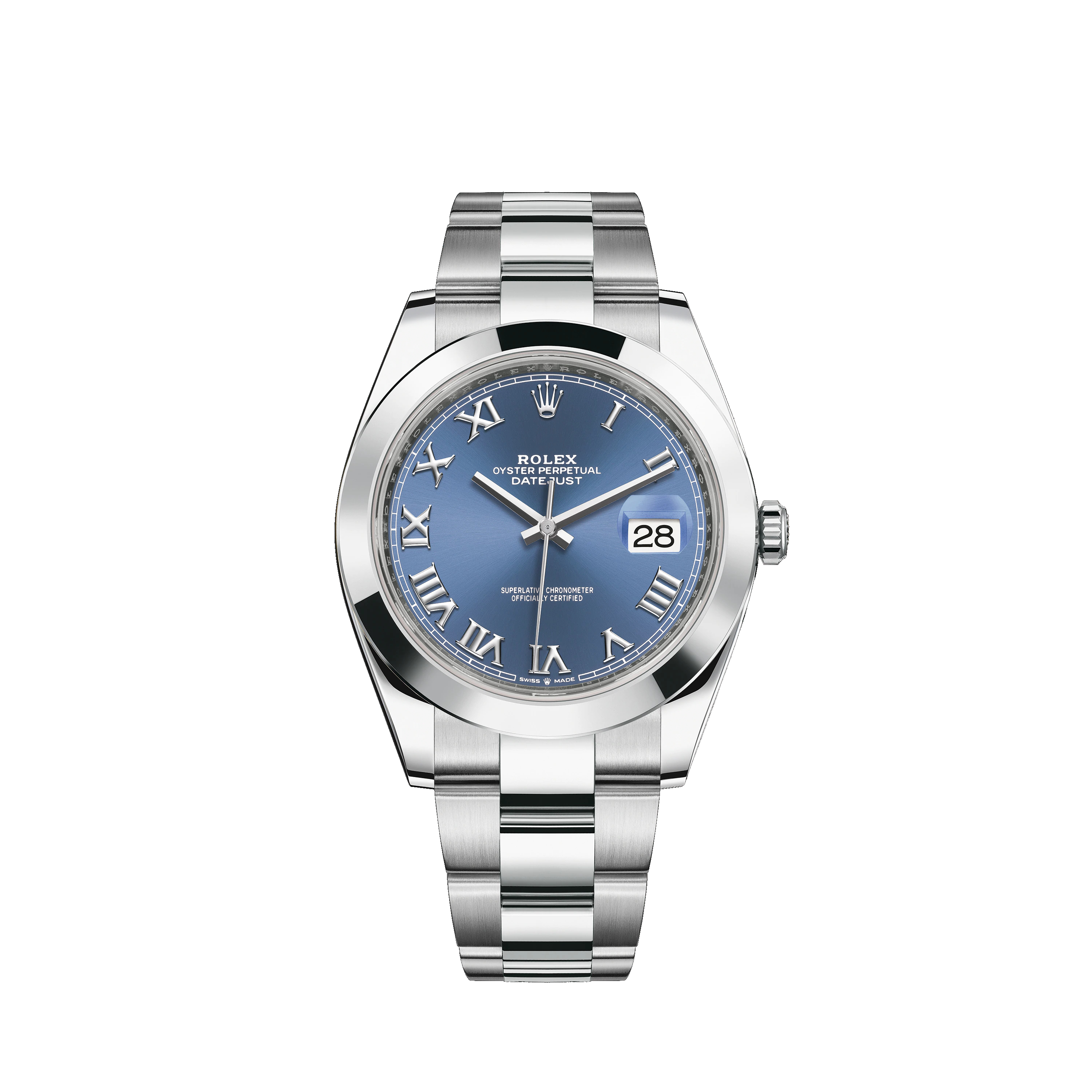 Datejust 41 126300 Stainless Steel Watch (Blue)