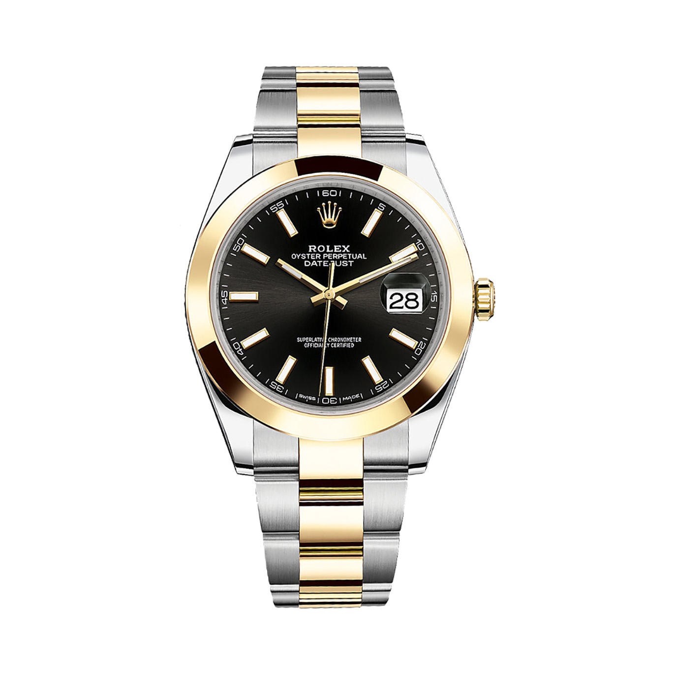 Datejust 41 126303 Gold & Stainless Steel Watch (Black)