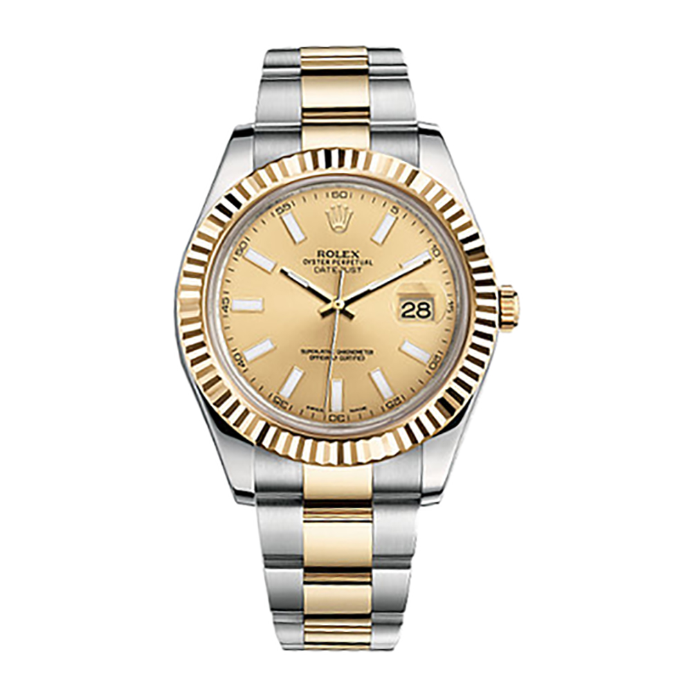 Datejust II 116333 Gold & Stainless Steel Watch (Champagne)