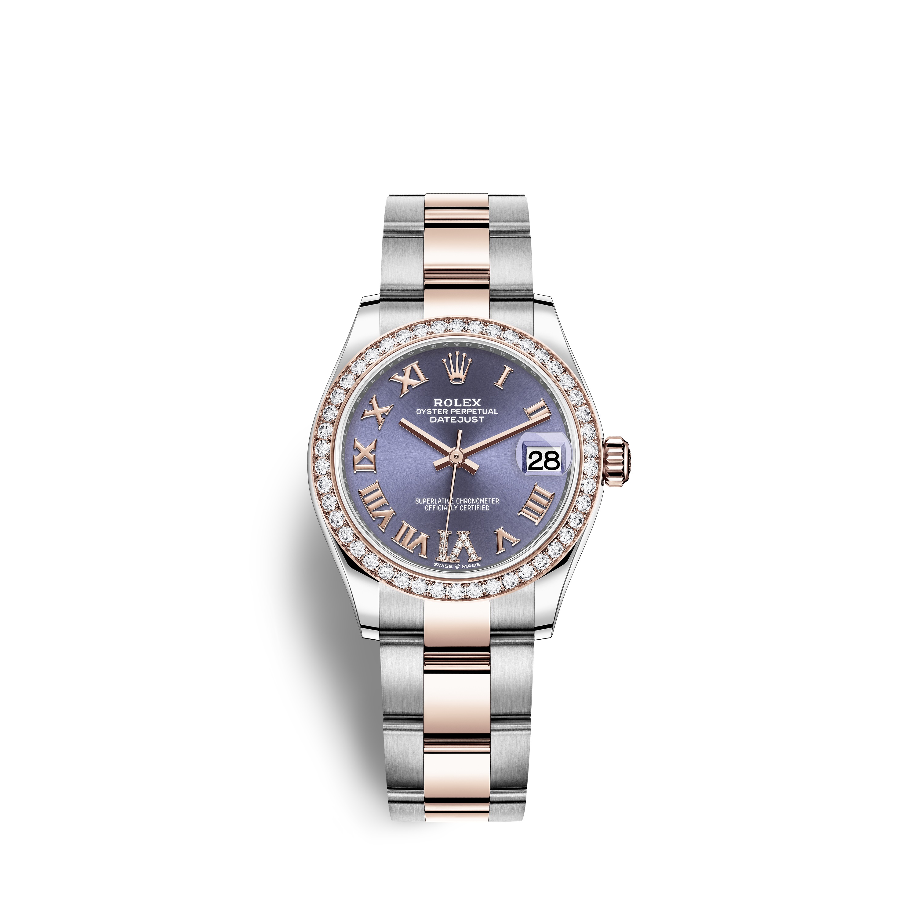 Datejust 31 278381RBR Rose Gold, Stainless Steel & Diamonds Watch (Aubergine Set with Diamonds)