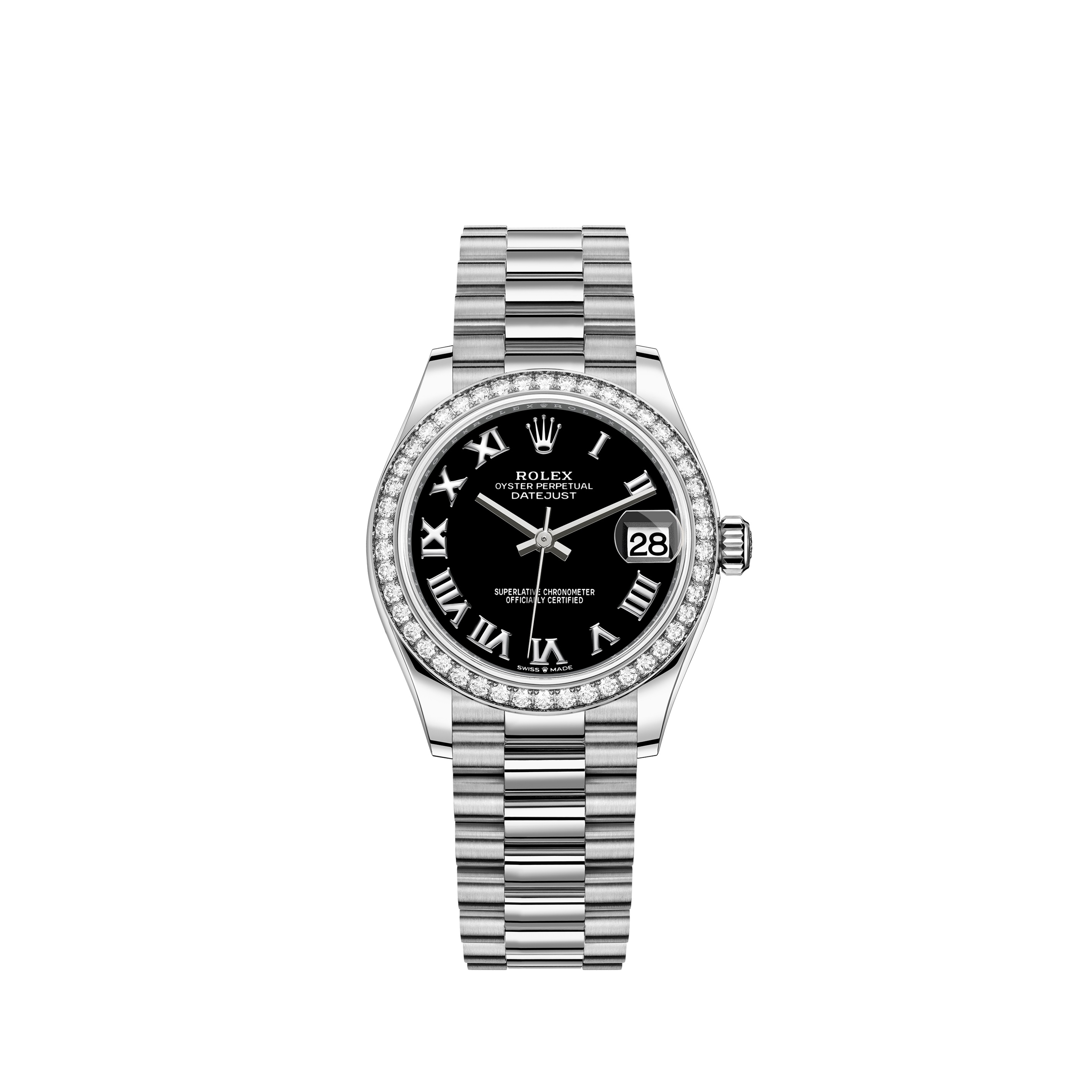 Datejust 31 278289RBR White Gold Watch (Bright Black) - Click Image to Close