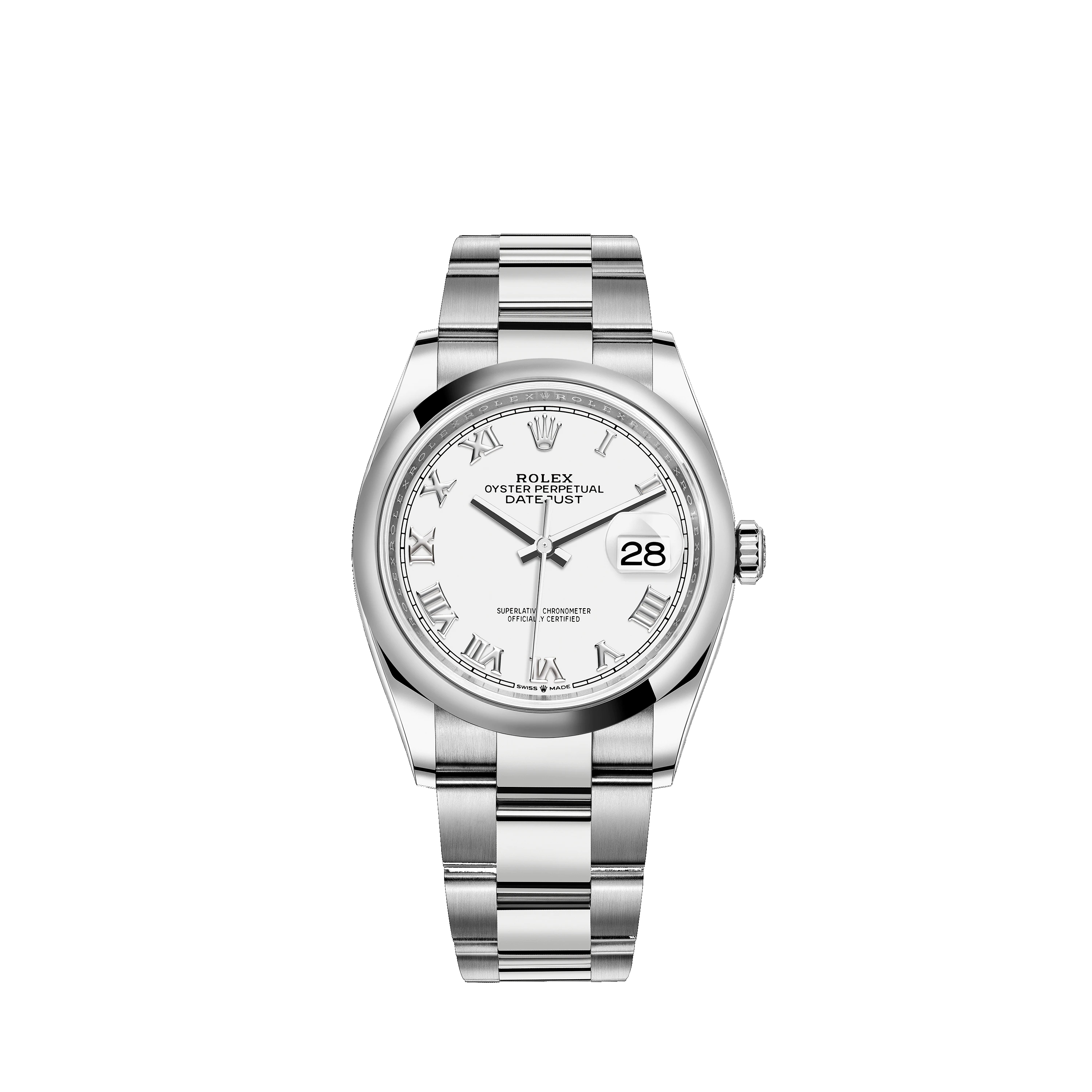 Datejust 36 126200 Stainless Steel Watch (White)