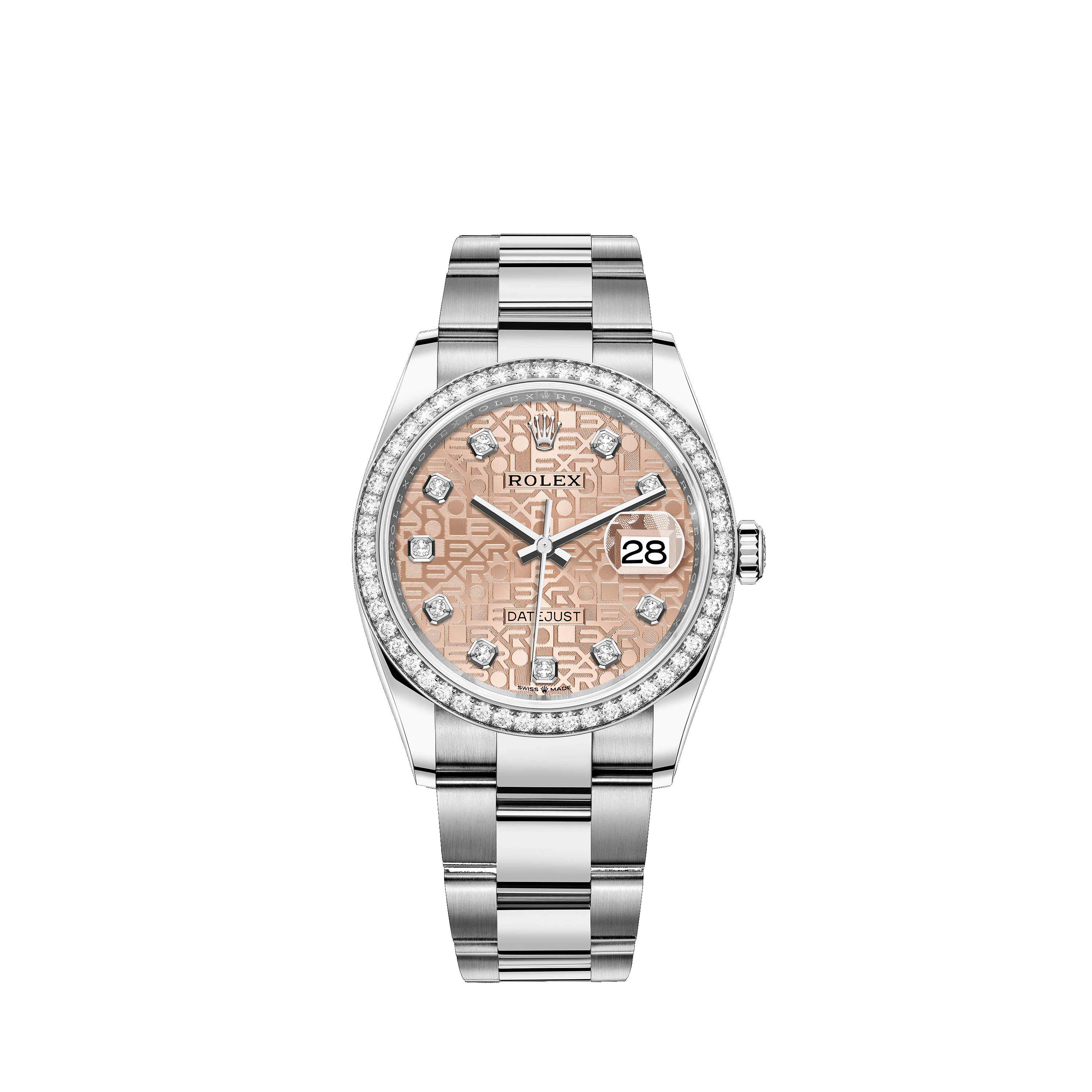 Datejust 36 126284RBR White Gold, Stainless Steel & Diamonds Watch (Pink Jubilee Design Set with Diamonds)