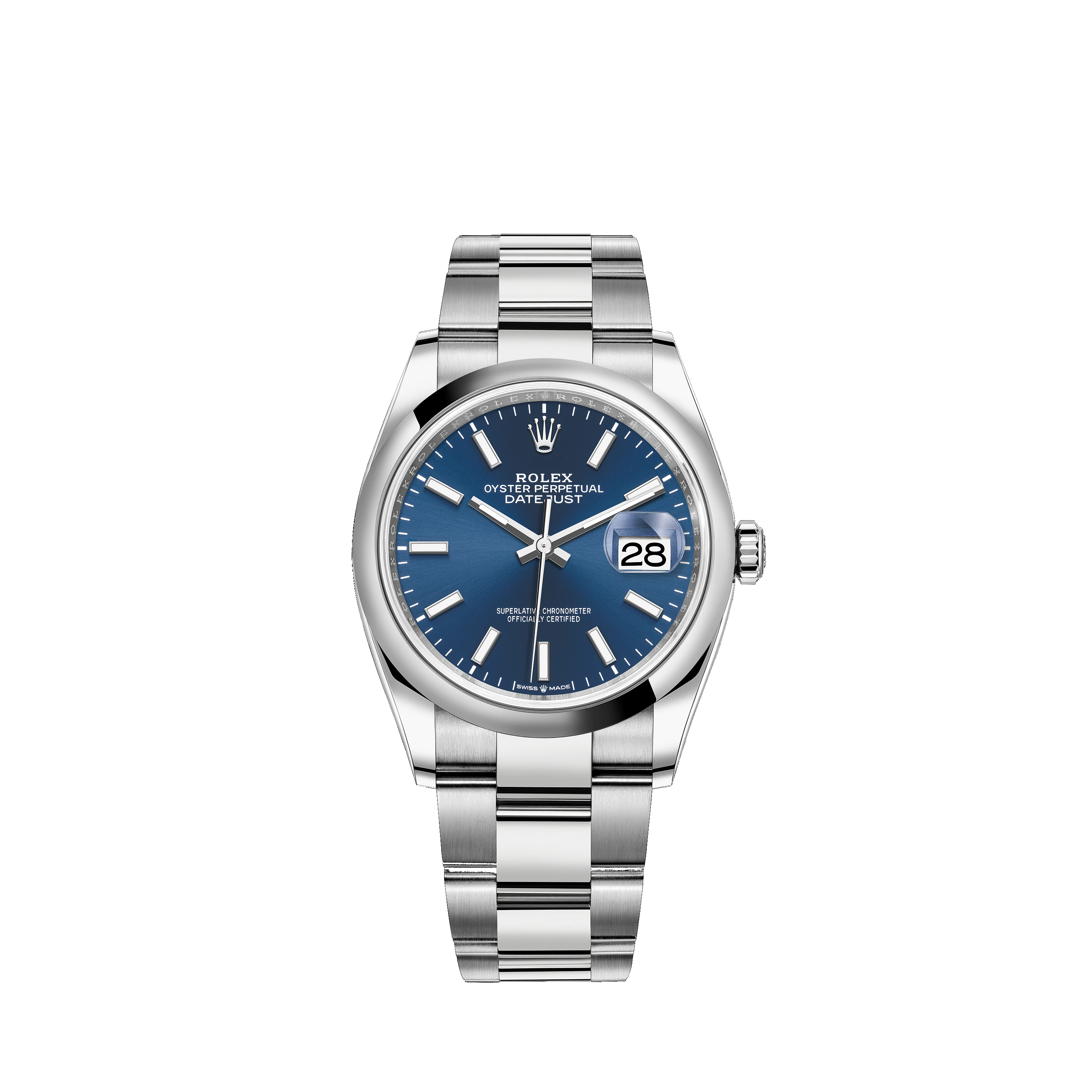 Datejust 36 126200 Stainless Steel Watch (Blue)