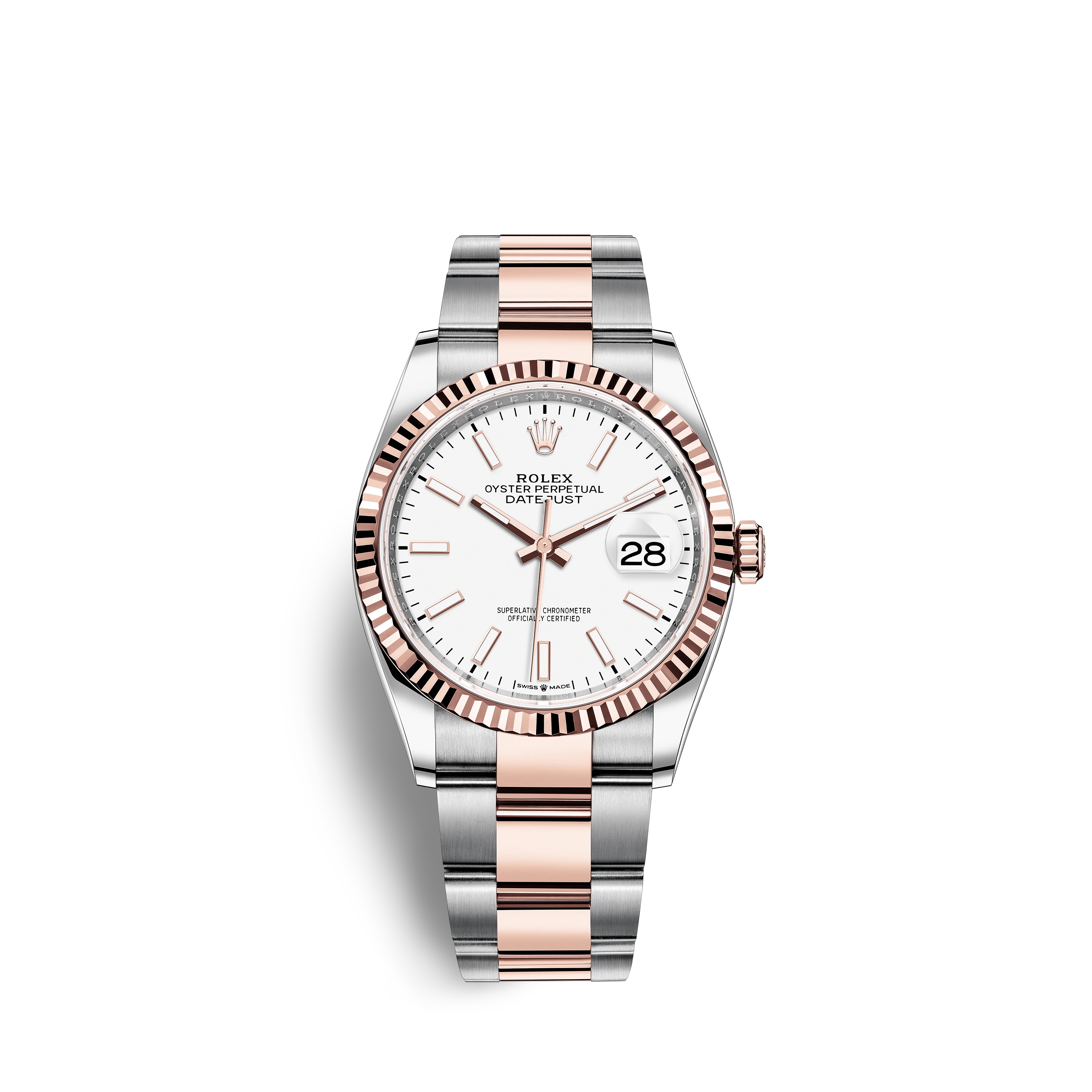 Datejust 36 126231 Rose Gold & Stainless Steel Watch (White)