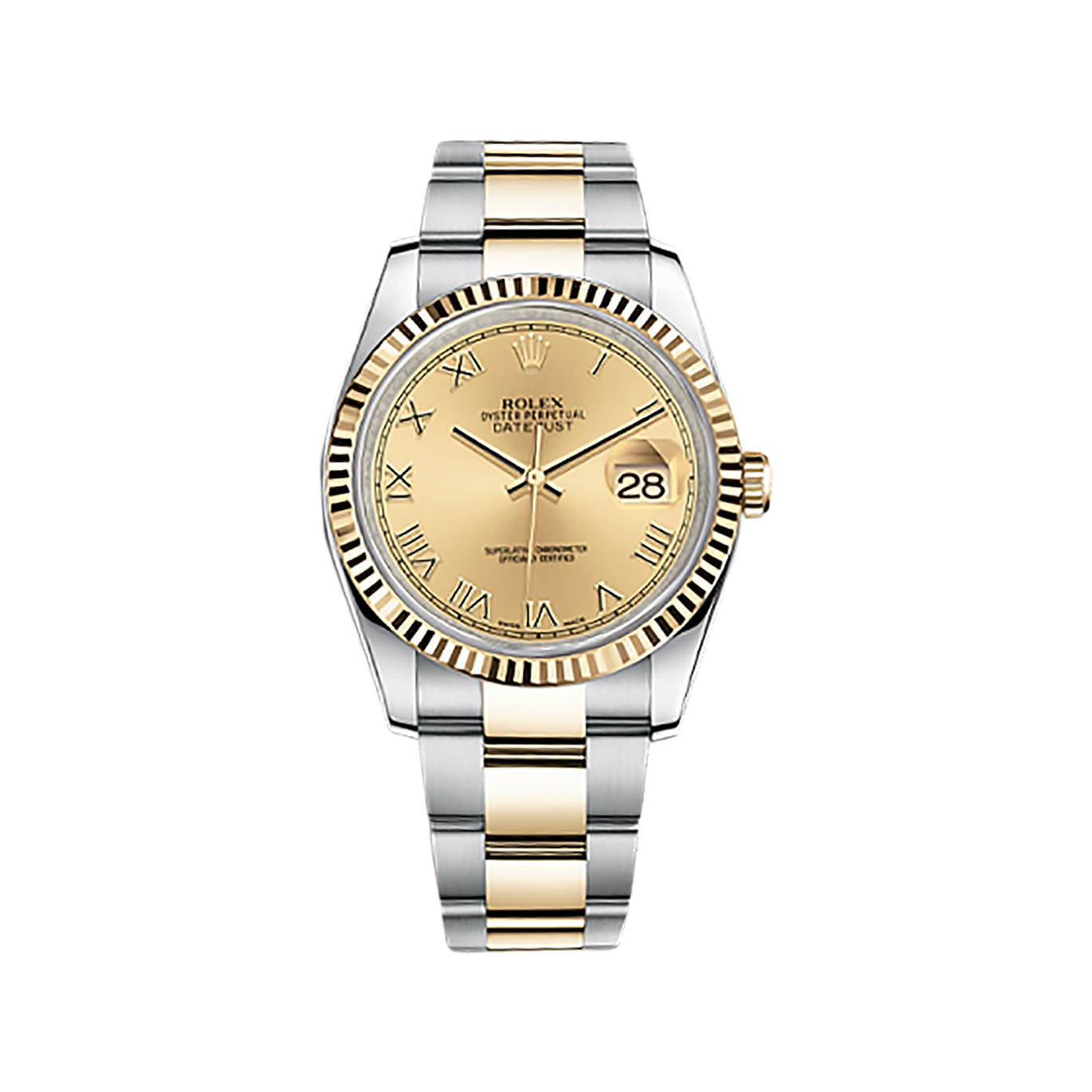 Datejust 36 116233 Gold & Stainless Steel Watch (Champagne)