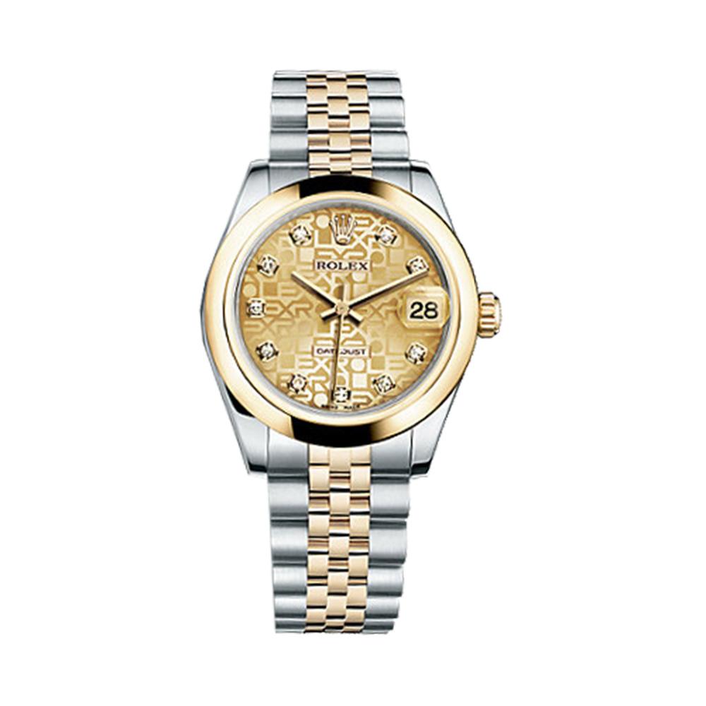 Datejust 31 178243 Gold & Stainless Steel Watch (Champagne Jubilee Design Set with Diamonds)