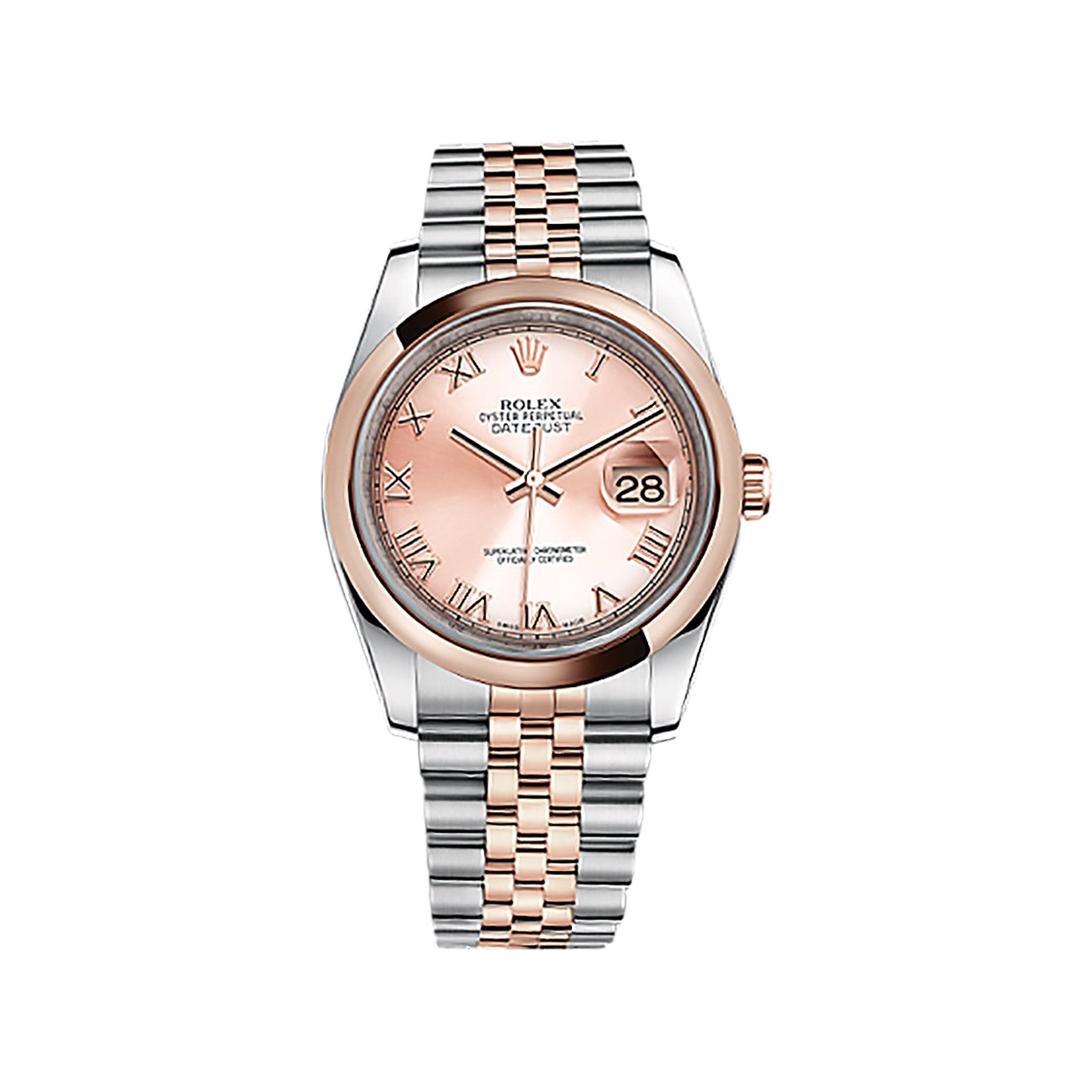 Datejust 36 116201 Rose Gold & Stainless Steel Watch (Pink) - Click Image to Close
