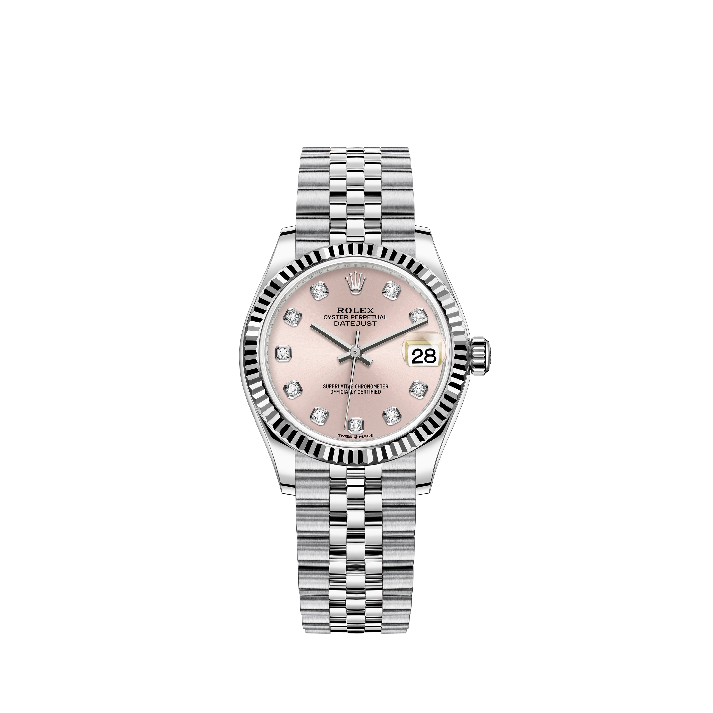 Datejust 31 278274 White Gold & Stainless Steel Watch (Pink Set with Diamonds)