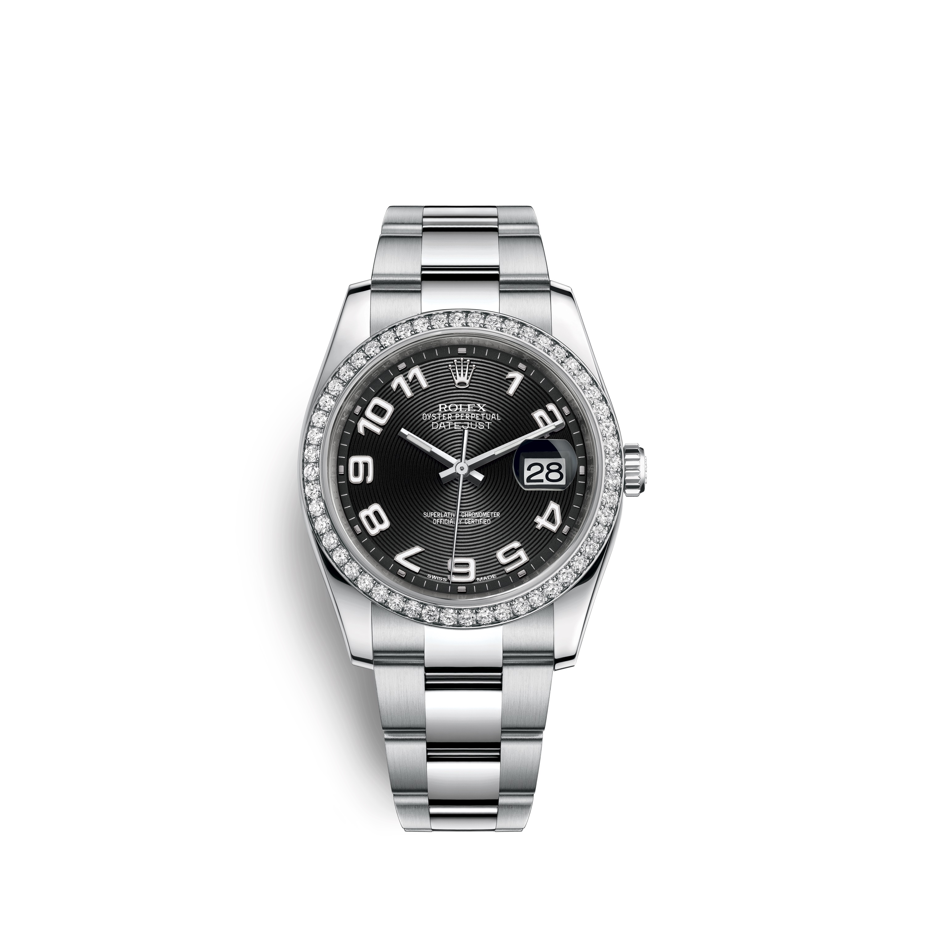 Datejust 36 116244 White Gold & Diamonds Watch (Black)