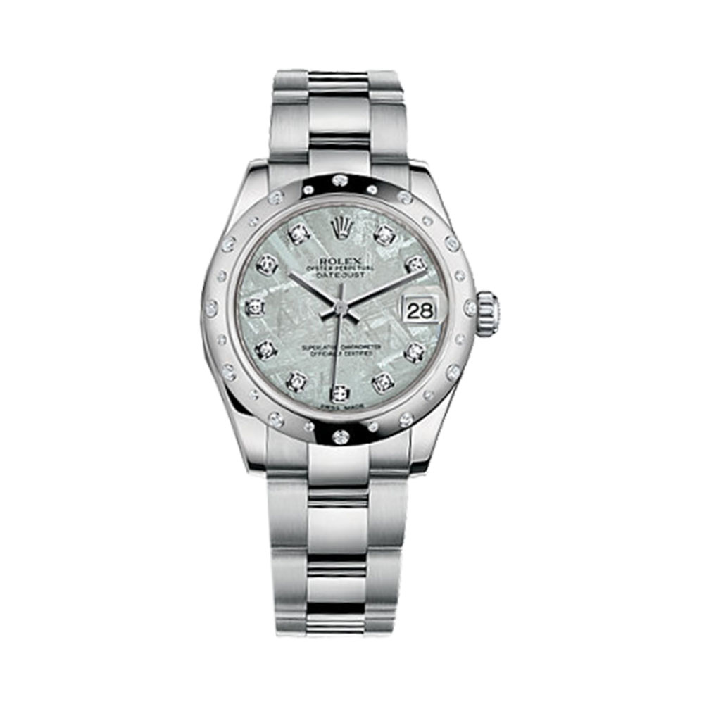 Datejust 31 178344 White Gold & Stainless Steel Watch (Meteorite Set with Diamonds) - Click Image to Close