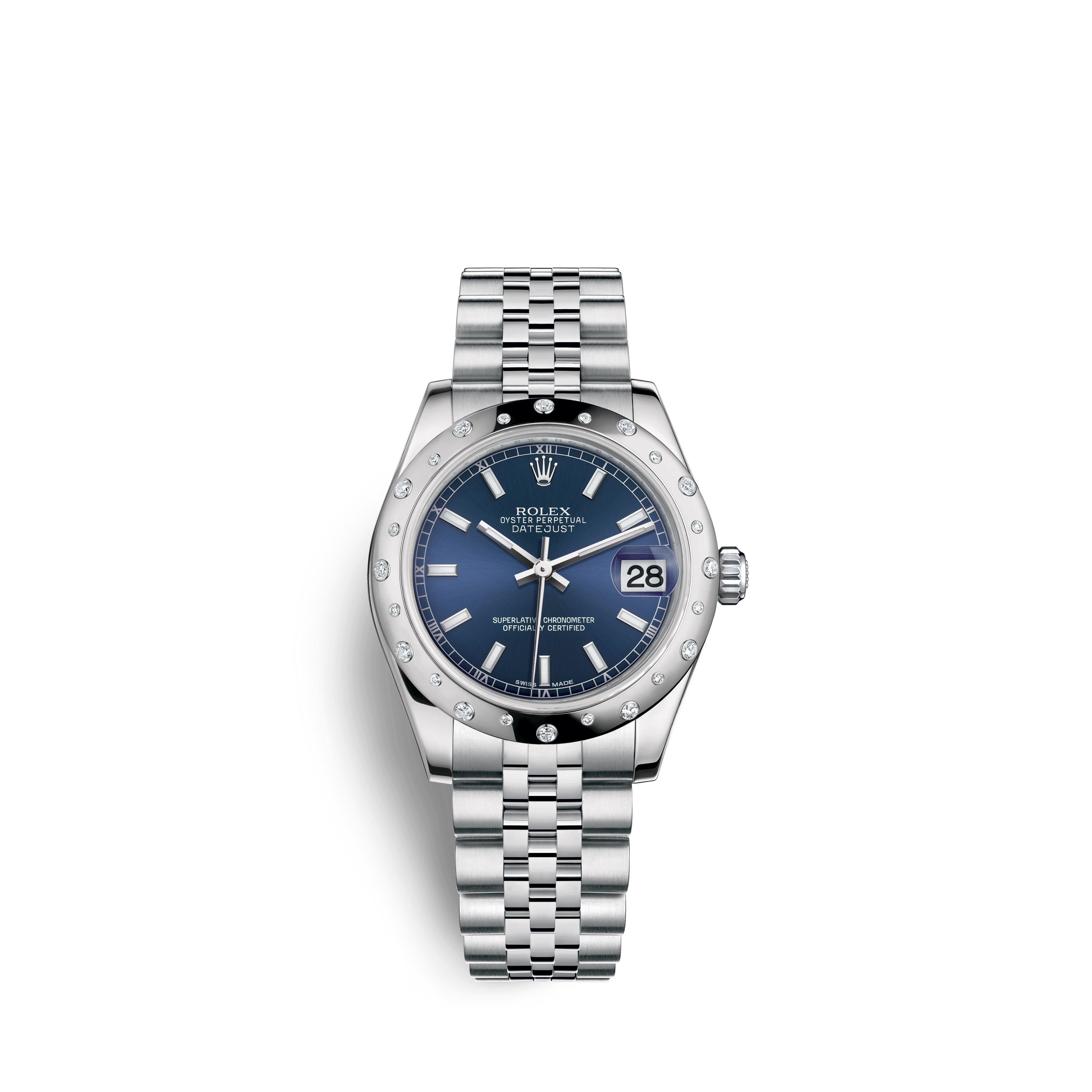 Datejust 31 178344 White Gold & Diamonds Watch (Blue)