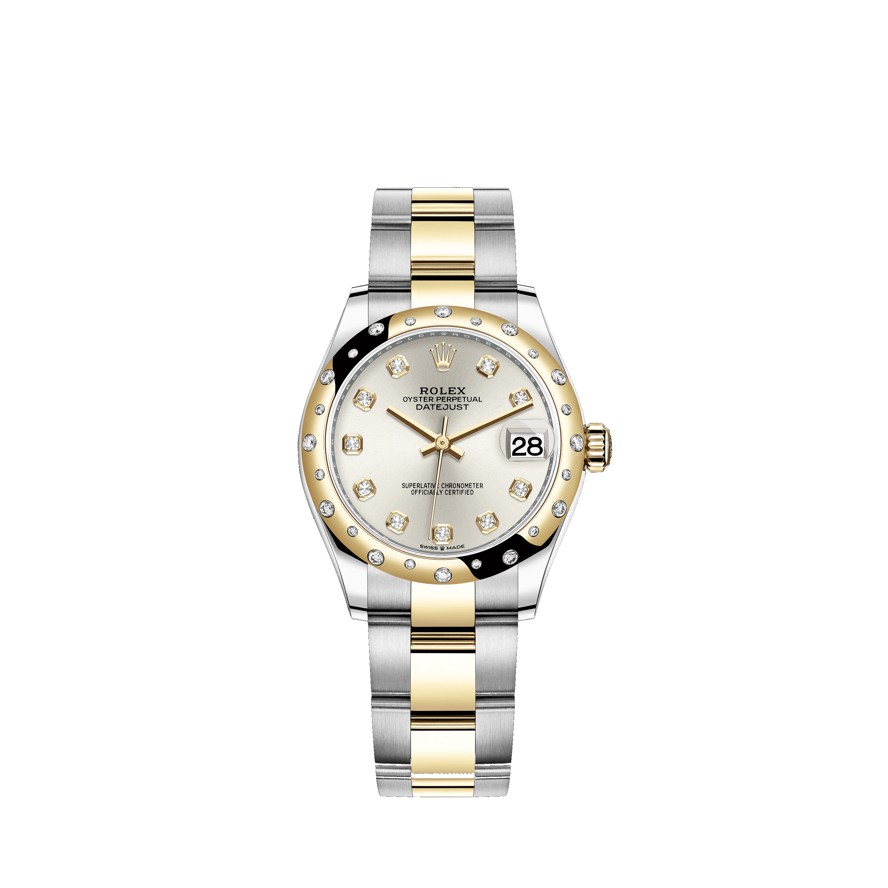 Datejust 31 278343RBR Gold & Stainless Steel Watch (Silver Set with Diamonds)
