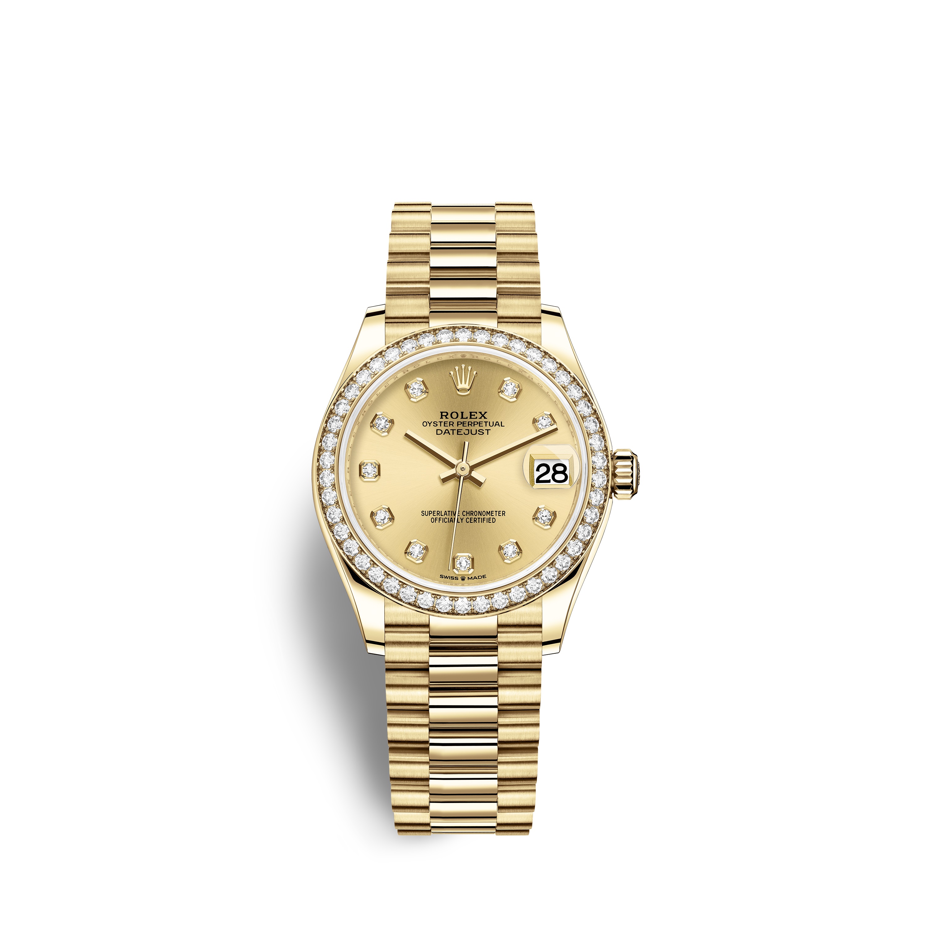 Datejust 31 278288RBR Gold Watch (Champagne-Colour Set with Diamonds)