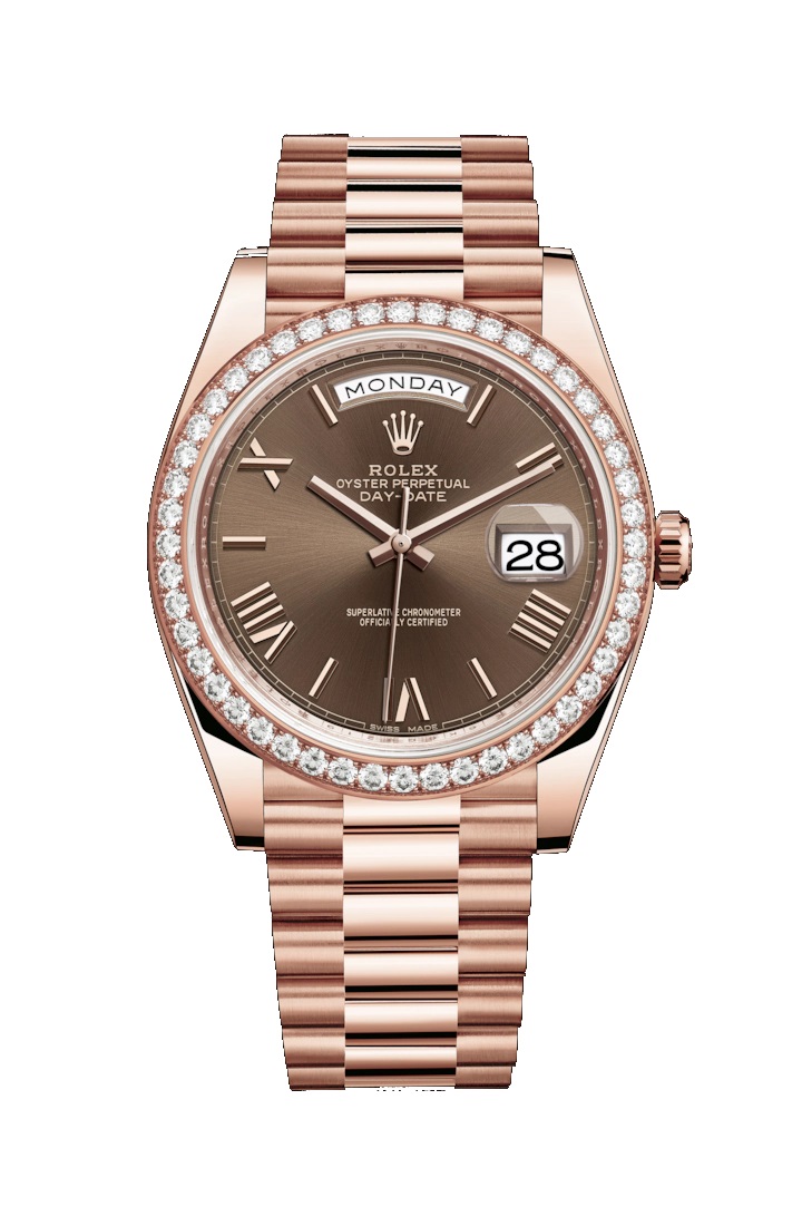 Day-Date 40 228345RBR Rose Gold & Diamonds Watch (Chocolate)