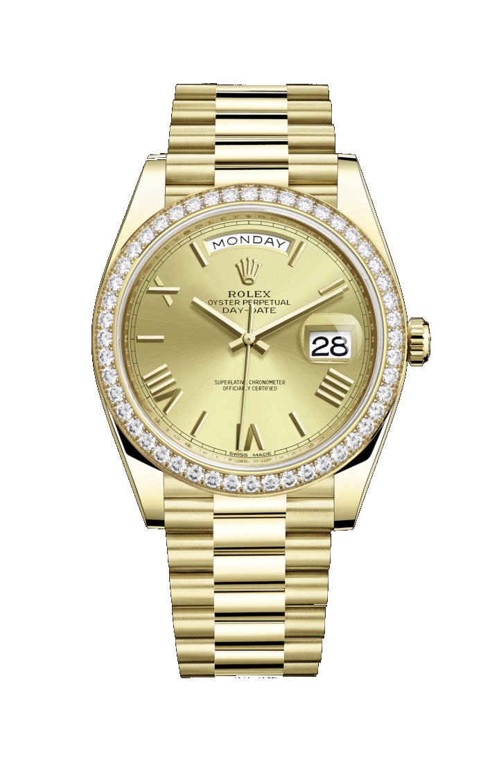Day-Date 40 228348RBR Gold & Diamonds Watch (Champagne-Colour)