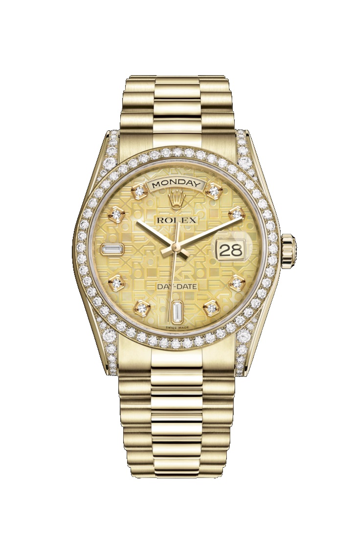 Day-Date 36 118388 Gold & Diamonds Watch (Champagne-Colour Mother-Of-Pearl Jubilee Design Set with Diamonds)