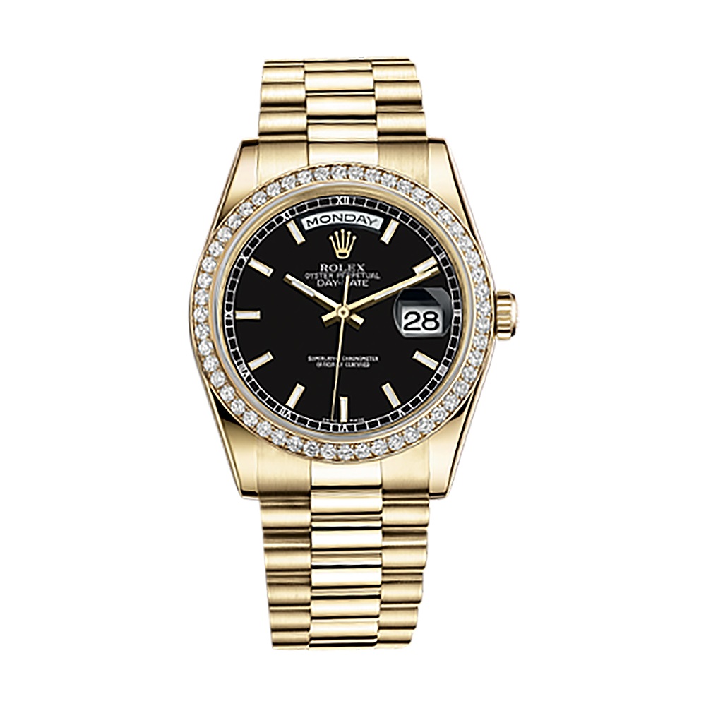 Day-Date 36 118348 Gold Watch (Black)