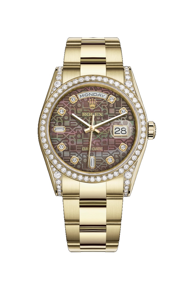 Day-Date 36 118388 Gold & Diamonds Watch (Black Mother-Of-Pearl Jubilee Design Set with Diamonds)