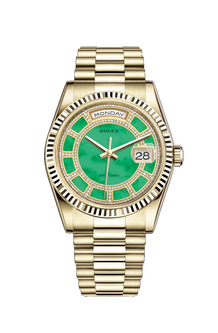 Day-Date 36 118238 Gold Watch (Carousel of Green Jade)