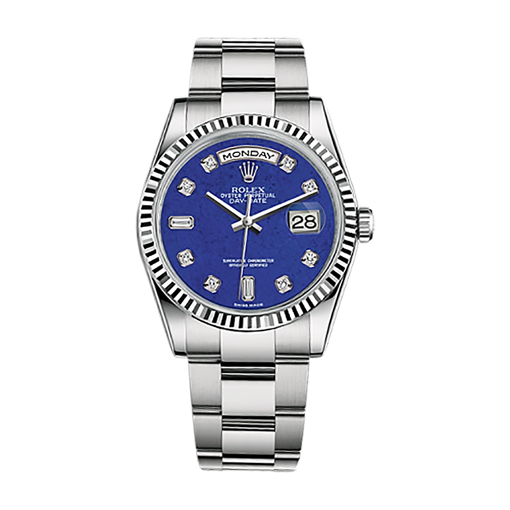 Day-Date 36 118239 White Gold Watch (Lapis Lazuli Set with Diamonds)