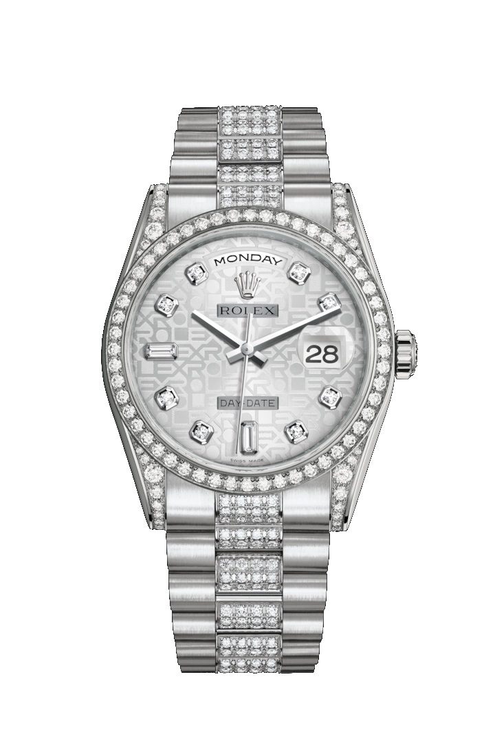 Day-Date 36 118389 White Gold & Diamonds Watch (Silver Jubilee Design Set with Diamonds)