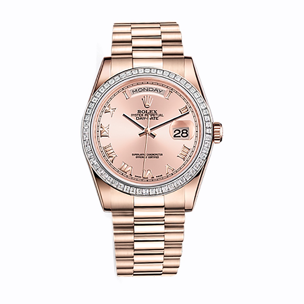 Day-Date 36 118395BR Rose Gold Watch (Pink)