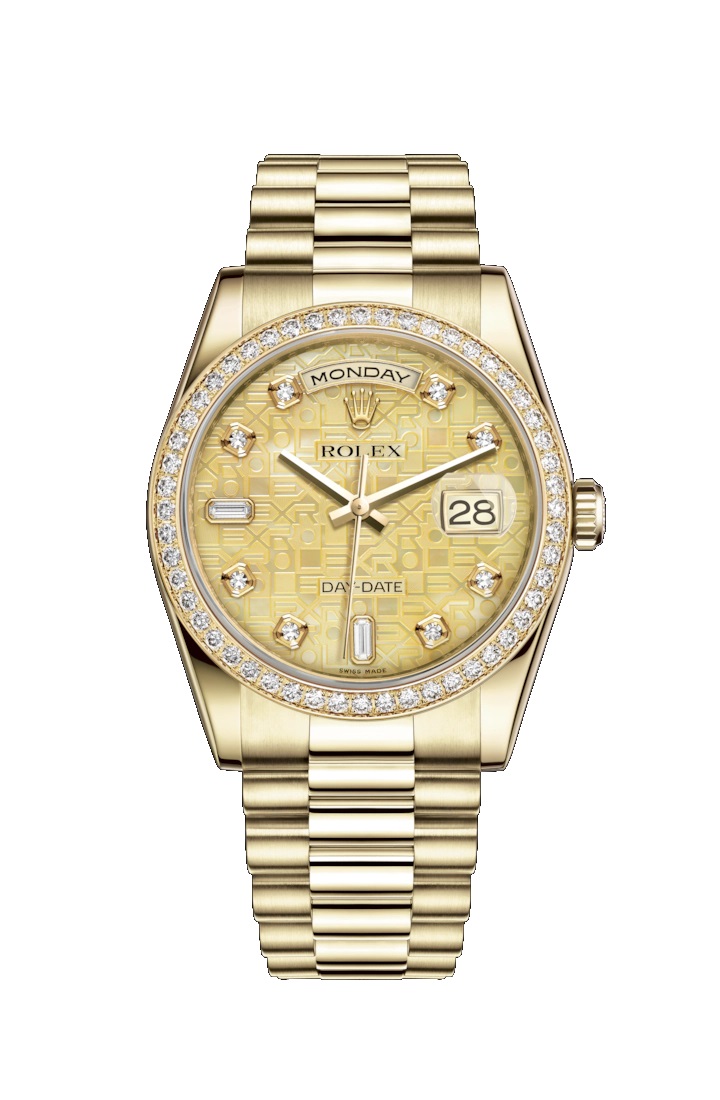 Day-Date 36 118348 Gold Watch (Champagne-Colour Mother-of-Pearl Jubilee Design Set with Diamonds)