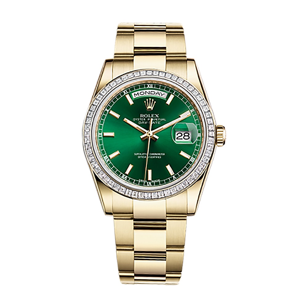 Day-Date 36 118398BR Gold Watch (Green)